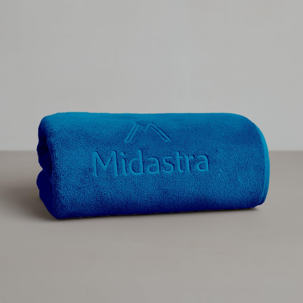 Midastra Microfiber Bath Towel 500 Gsm | Extra Soft, Lint-Free, Quick-Dry & Highly Absorbent Towel (Navy Blue)