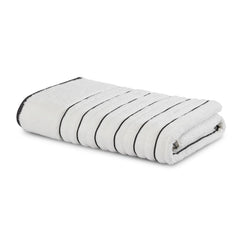 Spaces 100% Cotton Bath Towel 575 Gsm | Ribbed Texture High Absorbency High Loft Cotton Bath Towels (White)