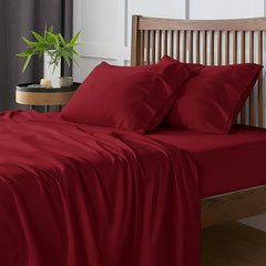 Microfiber Double Bedsheets With 2 Pillow Cover - 90 X 100 Inches, Marron | Good Or Home, Hotel, Villa, Resort & Guest House | Wrinkle Free Luxury