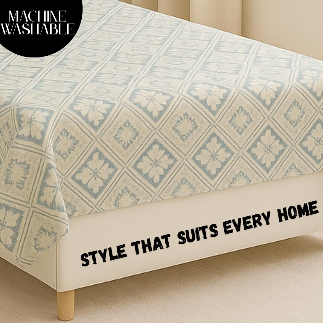 Bedsheet For Single Bed With 1 Pillow Cover - Size 90 X 60 Inches, Grey & White | Soft Touch Cotton Fabric-Comfortable & Durable | Elegant Printed Bedding Set For Daily Use