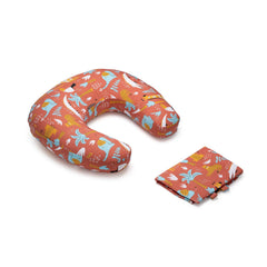 Nursing Pillow, With Cape For Breastfeeding & Baby Care, Feeding Pillow, Brown | Jungle Zoo Printed, 5 In 1 Multipurpose Use, 100% Cotton Removable Cover | Super Soft & Machine Washable