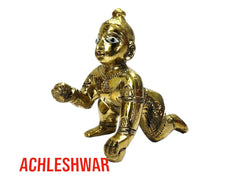 Superfine Ashtadhatu Laddu Gopal Idol, Bal Gopal Idol, Gold, Brass - Size No.0, God Idol, Golden Handmade Statue, Occasions & Festivals, Janmashtami Specials Murti