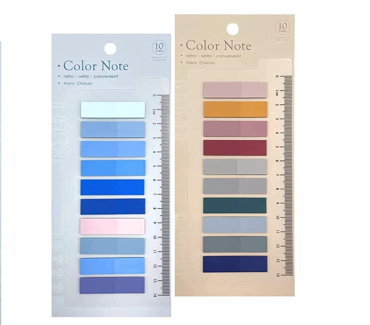 Index Tabs Sticky Notes With Ruler Multi Color Sticky Tabs For Notebook, Books - Packs Of 2