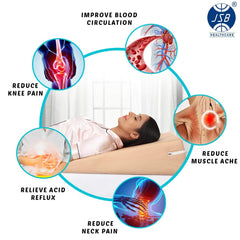 Bed Wedge Pillow, Orthopedic Back Cushion For Sleeping, Peach - XL Size | For Neck & Back Pain Support - Ideal For Acid Reflux, Gerd, Post Surgery, Anti Snoring, Maternity, Model No - BS34