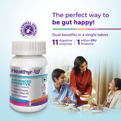 Healthyr - U Advanced Digestive Enzymes With Probiotic, Multienzymes For Digestive Support With 11 Unique Digestive Enzymes, Gut Health Supplement | 30 Tablets 50gm 0.1lbs
