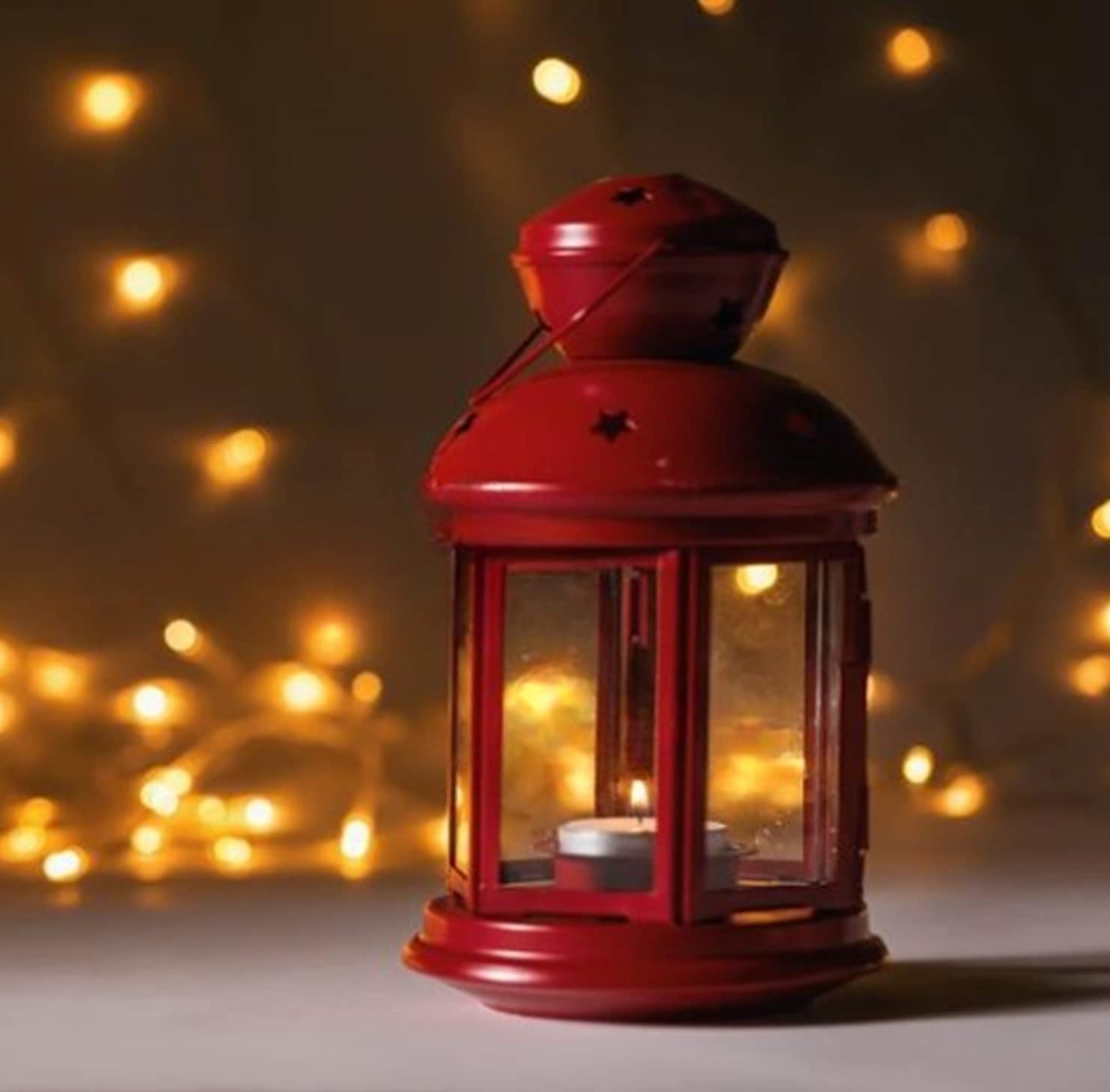 YELLOW RED HANGING TEALIGHT LANTERN CANDLE HOLDER SET OF 2 FOR DECORATION CANDLE