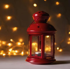 YELLOW RED HANGING TEALIGHT LANTERN CANDLE HOLDER SET OF 2 FOR DECORATION CANDLE