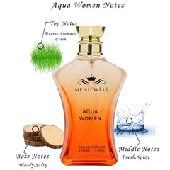 Menjewell Aqua Women Eau De Parfum 100ml 3.4 Fl.oz. Long Lasting | Perfect Gift For Wife | Premium Quality