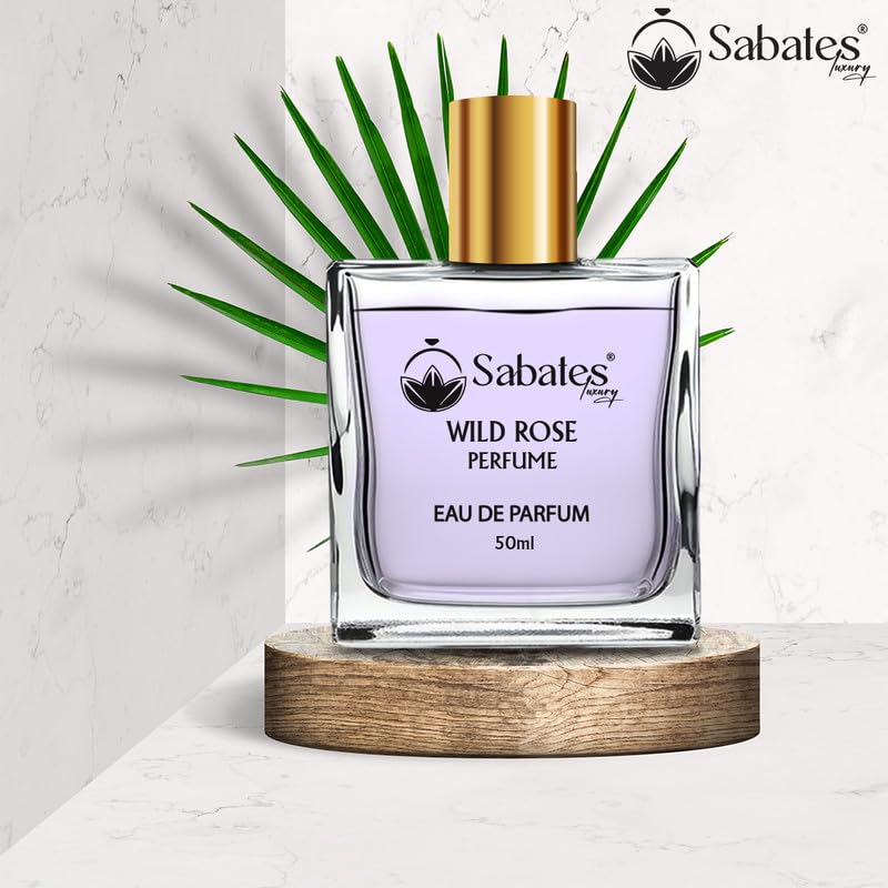 Sabates Wild Rose Luxury Eau De Parfum 50ml 1.6 Fl.oz. | Floral & Sweet Long Lasting Fragrance