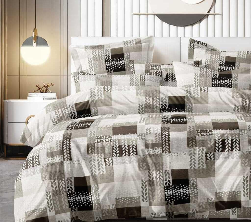 Printed Double Bedsheet For Super King Size With 2 Matching Pillow Covers - 108 X 108 Inches, Multicolor | 300 Thread Count Skin Friendly & Luxuriously Smooth To Touch Bedsheet