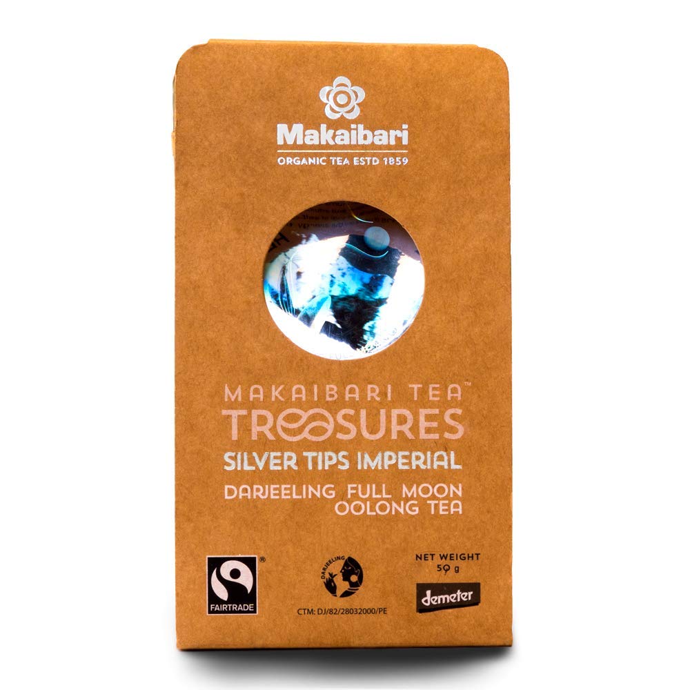Makaibari Tea Treasures Silver Tips Imperial Oolong Tea - 50gm, 1.7 Ounce | USDA Certified Premium Darjeeling Full Moon Loose Leaf Tea - Low Caffeine Loose Leaves