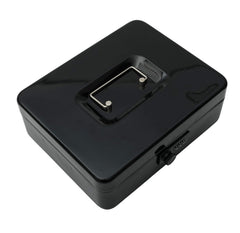 Metal Cash Box With Number Combination Lock, Size - Medium, Colour - Black, Material - Iron, Special Feature - Removable Tray