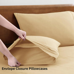 1 Elastic Fitted Bedsheet For Super King Size & 2 Pillow Cover - 72 X 78 Inches, Beige | Durable & Fade Resistant | Pure Comfort Of Organic Cotton