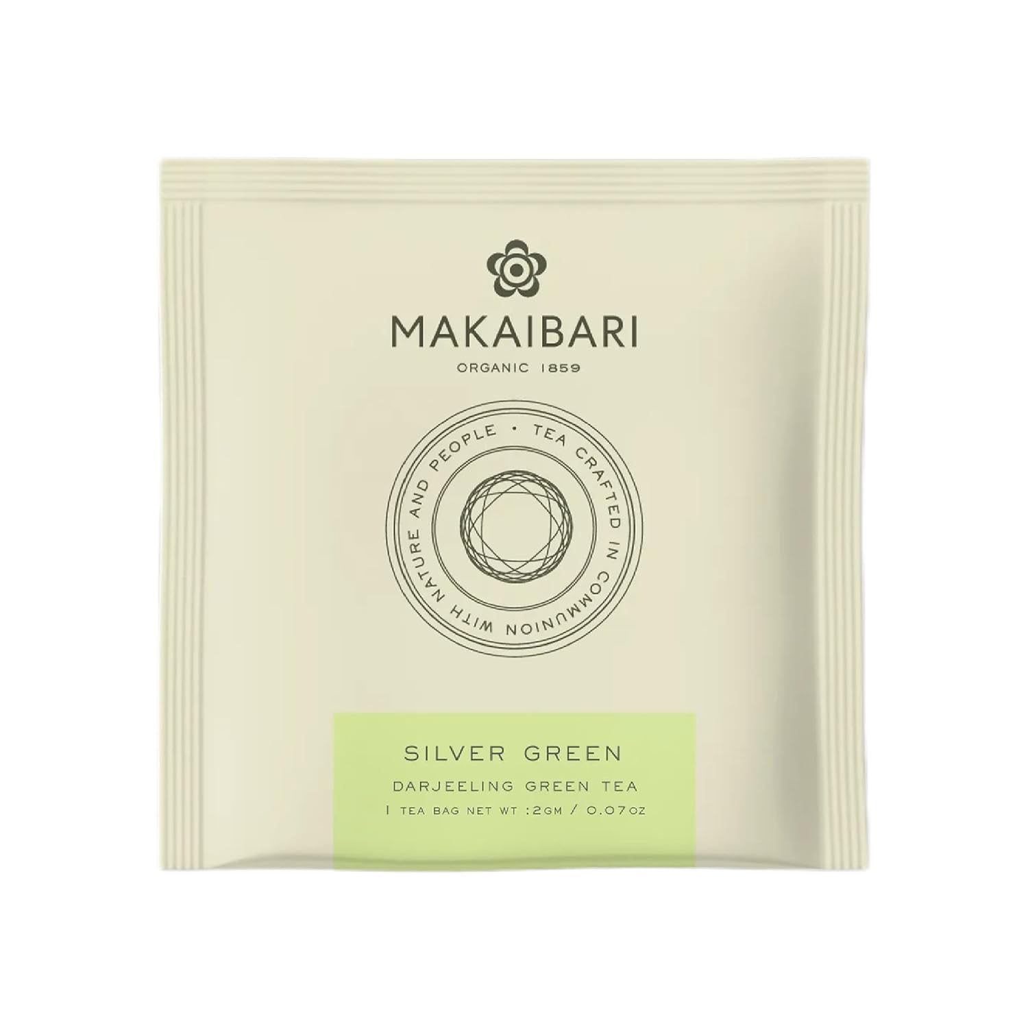 Makaibari Tea Treasures Silver Green Darjeeling Green Tea - 50gm, 1.7 Ounce, 25 Envelope Tea Bags | USDA Certified Premium Loose Long Leaf Green Tea - Medium Caffeine Loose Leaves