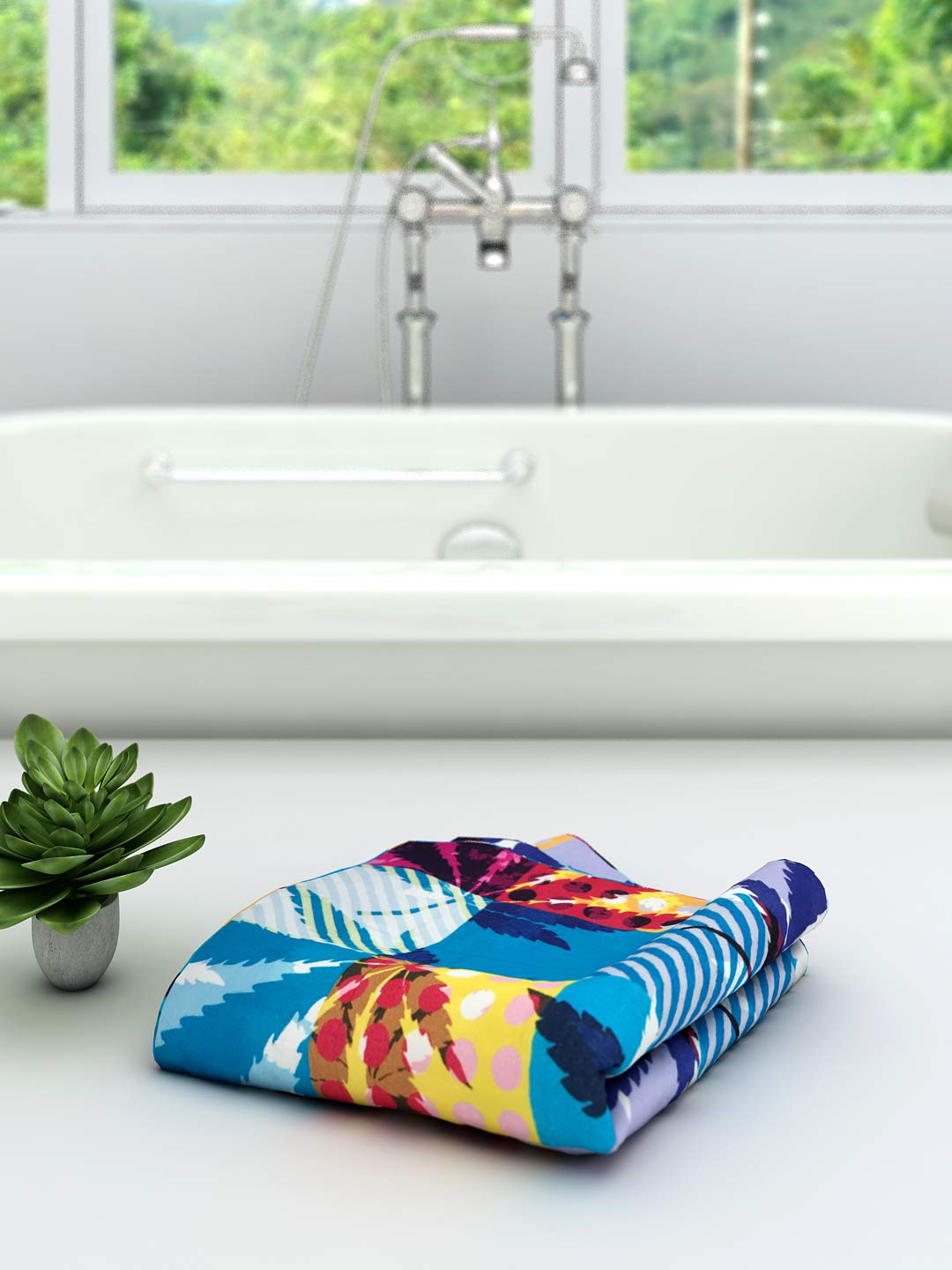 Athom Trendz Living Cotton Printed Bath Towel 300 Gsm (V7)