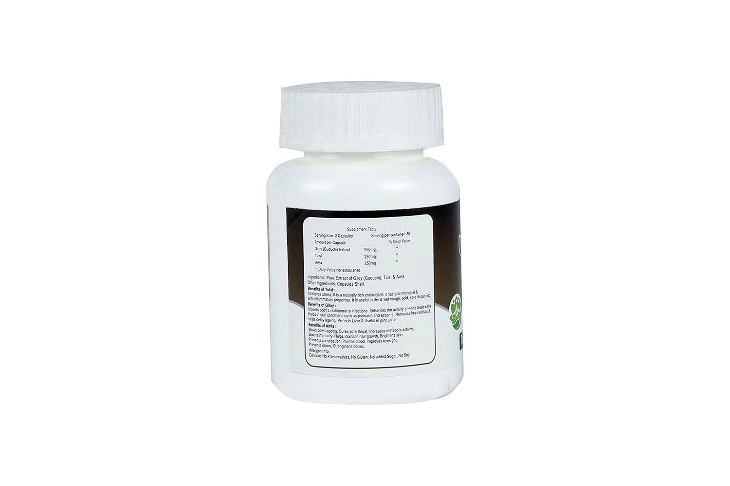 Rhone Private Limited Tulsi Awla Giloy Ayurvedic Immunity Wellness Capsules, Boost Immunity But Also Maintain Skin & Hair Health | 60 Capsules 100gm 0.2lbs Each Pack Of 3