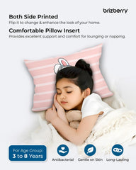 Kids Pillow Cushion With Super Soft Fabric, Animal & Cartoon Prints - 12x18 Inches | Dual Sided Design, Durable & Easy Care | Large & Versatile, Multi-Purpose, Made In India - Design 17