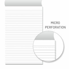 Writing Pad 17x25cm Lined Paper Wide Ruled 50 Sheets, Micro Perforated Notebook | Pack Of 2
