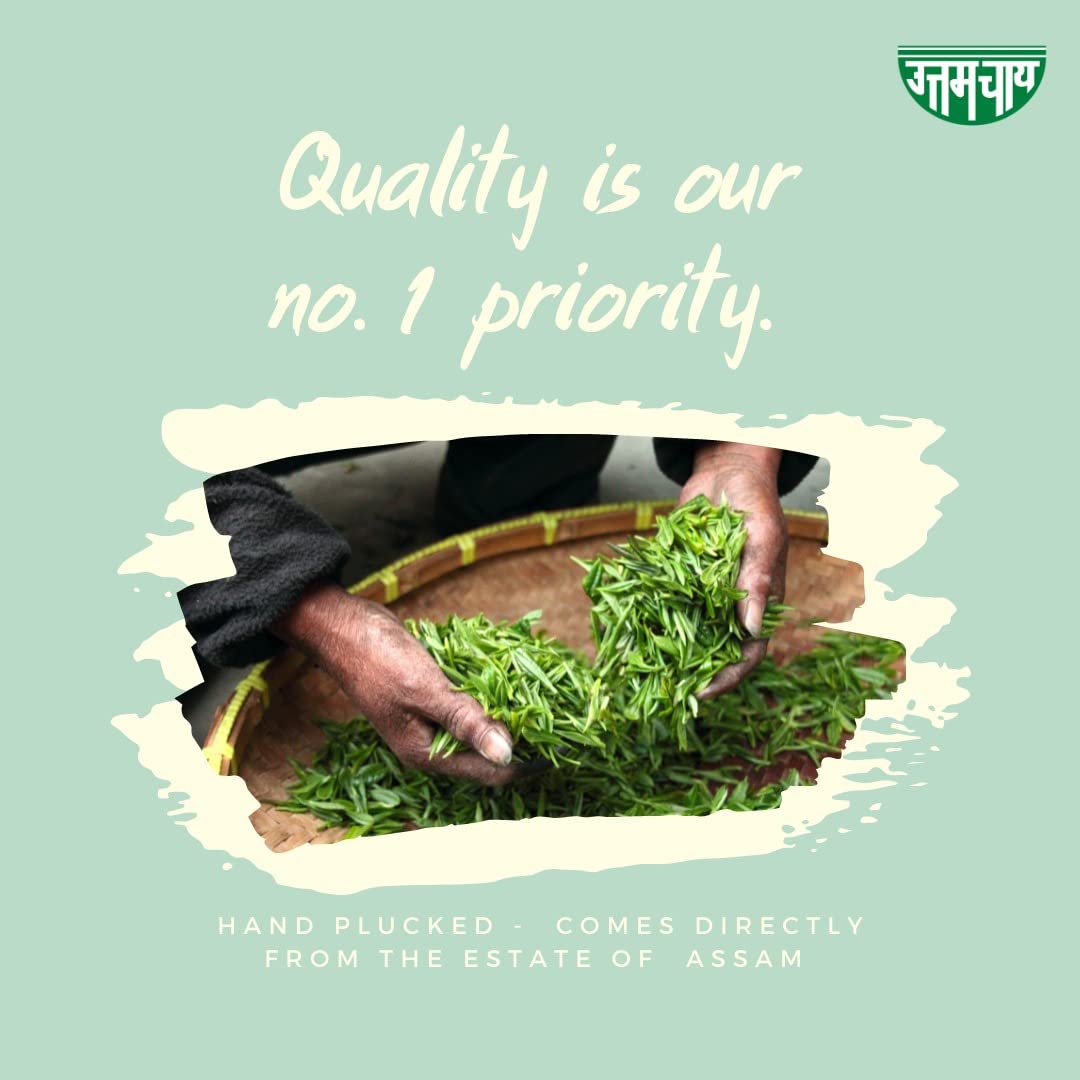 Uttam Tea Garden Fresh Assam CTC Tea - Pack Of 4 X 250gm, 8.8 Ounce Each | Premium Loose Leaf Chai Patti - Natural Ingredients, Preservatives Free