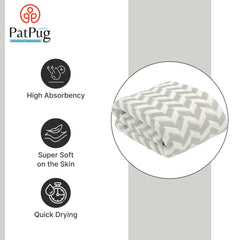 Patpug Coral Microfiber Ultrasoft Comfortable Highly Absorbent Quick Drying Large Bath Towel 350 Gsm (Grey)