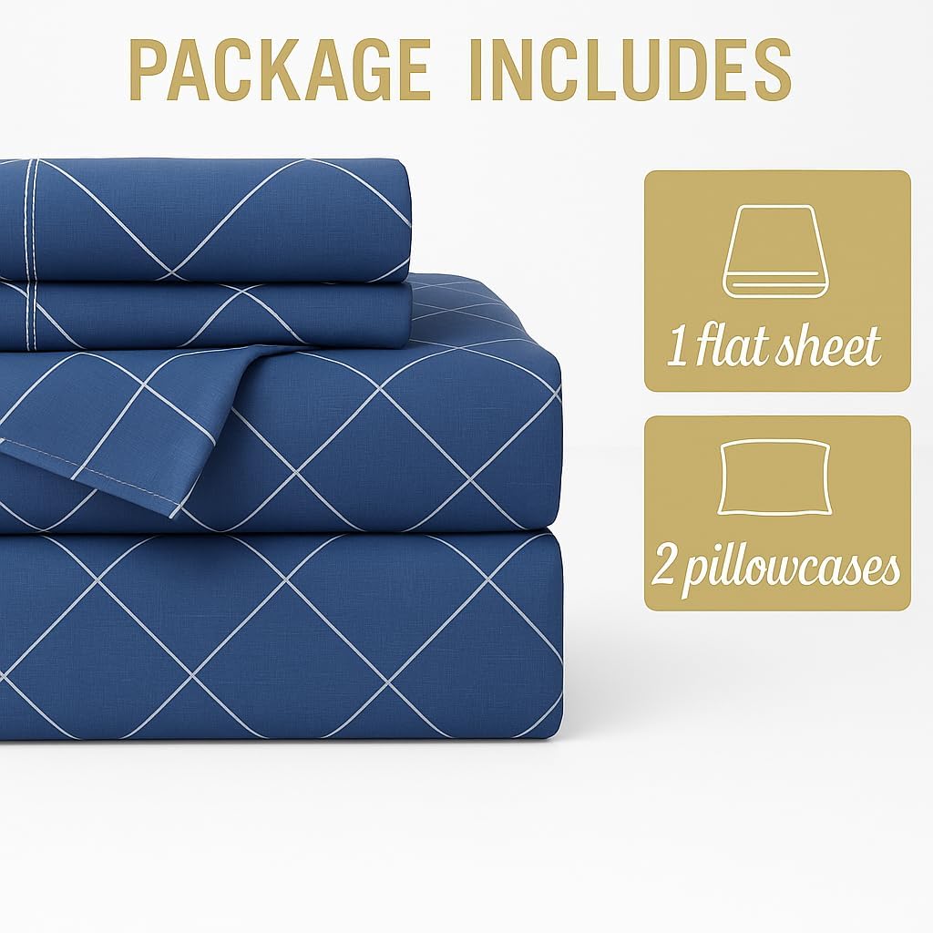 Printed Bedsheet For Queen Bed With 2 Pillow Covers – 90 X 100 Inches, Blue | Soft, Wrinkle Free, Skin-Friendly-Cleaning & Long Lasting Freshness