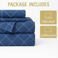 Printed Bedsheet For Queen Bed With 2 Pillow Covers – 90 X 100 Inches, Blue | Soft, Wrinkle Free, Skin-Friendly-Cleaning & Long Lasting Freshness