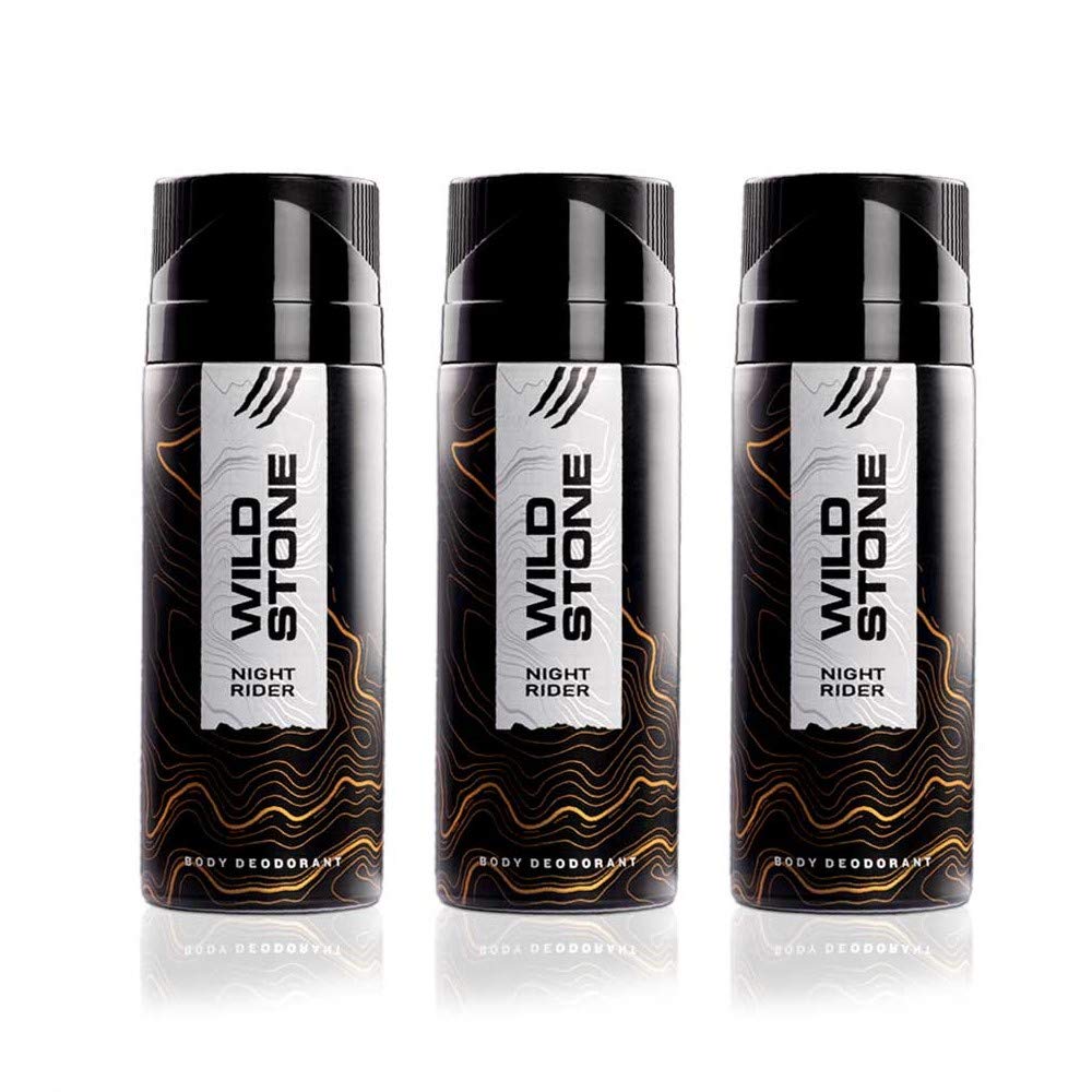 Wild Stone Night Rider Deodorants Body Spray For Men 450ml 15.2 Fl.oz.| Perfect Gift Set | Pack Of 3