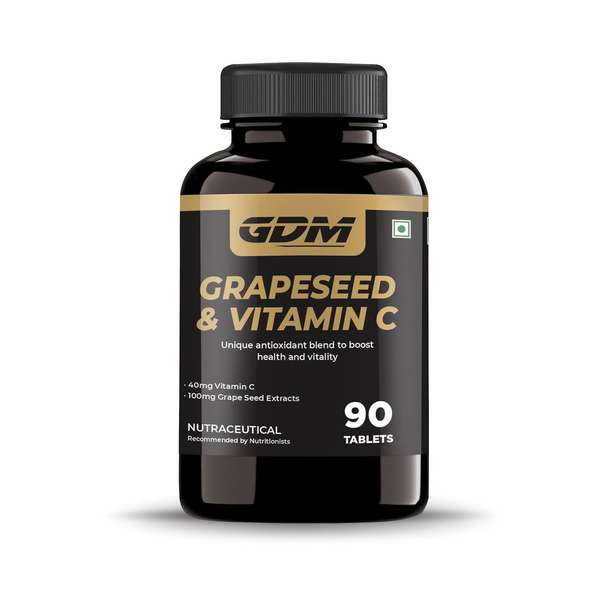 Gdm Grapeseed & Vitamin C Tablets, Improve Blood Circulation, Lower Cholesterol Level, Rich In Bioflavonoids | 90 Tablets 100gm 0.2lbs