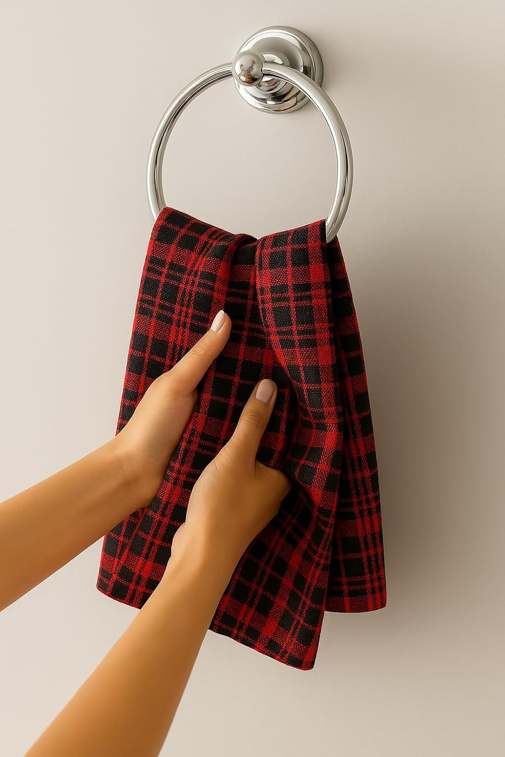 Crazyweaves Crazy Weaves Cotton Hand Towel 400 Gsm | Lunch Box Towels Daily Use 100% Pure Cotton Towel | Pack Of 4 (Red)