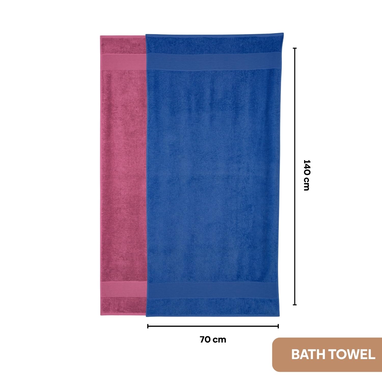 Haus & Kinder Harmony Combed Bath 1800 Gsm | Ultra Soft, Super Absorbent 100% Cotton Towels For Bathroom, Gym, Travel, Sports & Yoga | Cobalt & Mulberry (Pack Of 6)