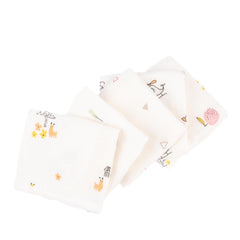 Haber Traditional Baby Muslin Bath Towel 400 Gsm | Organic Indian Cotton 4 Layer, Eco-Conscious & Safe Printed Muslin Cloth Towels | Pack Of 5 (Mixed Print)