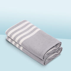 Mush Bamboo Turkish Hand Towels 250 Gsm | 100% Bamboo Gym Towel For Men & Women | Ultra Soft, Absorbent & Quick Dry Towel | Grey (Set Of 2)