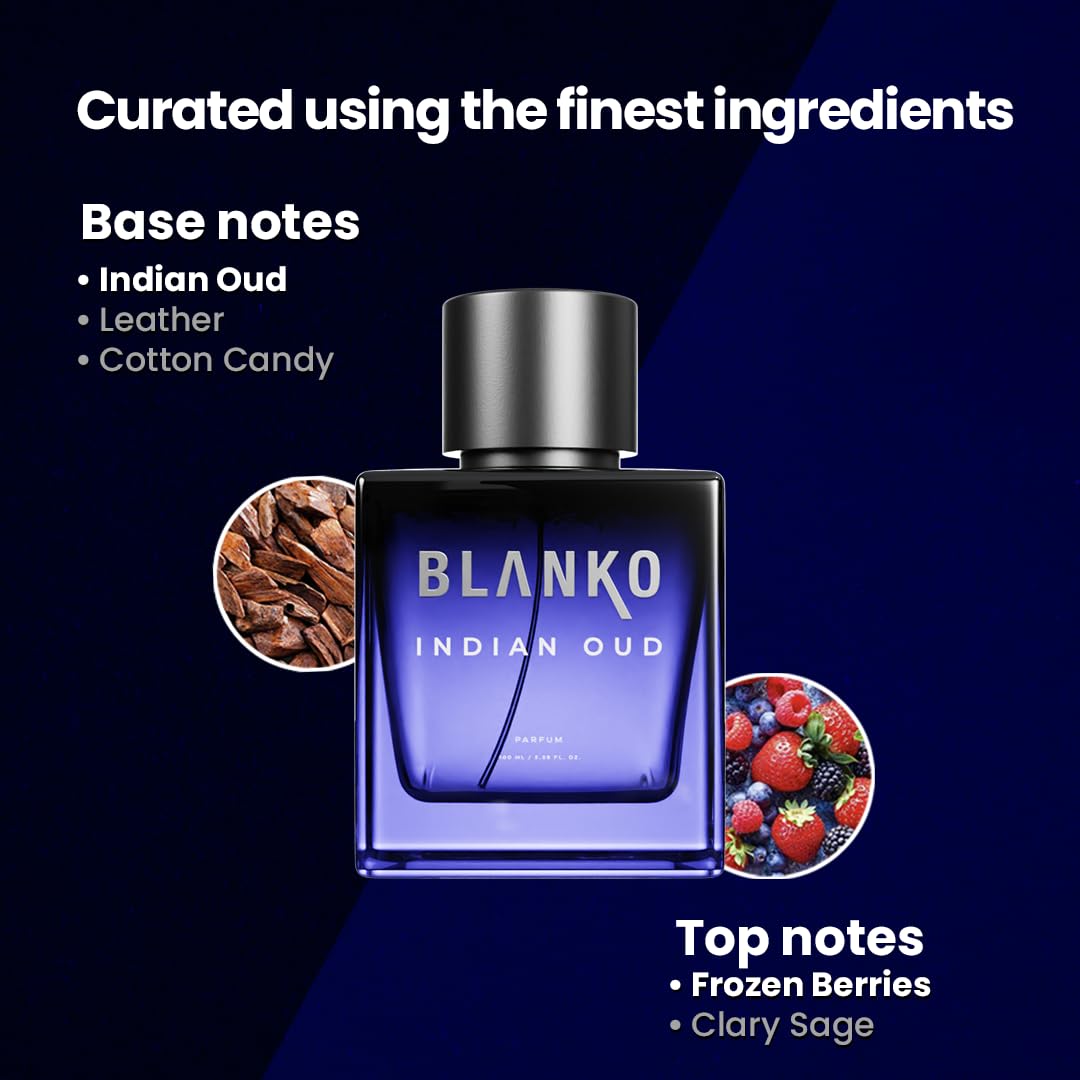 Blanko Indian Oud Time Lock Technology Parfum 100ml 3.4 Fl.oz. Longest Lasting Fragrance For Men