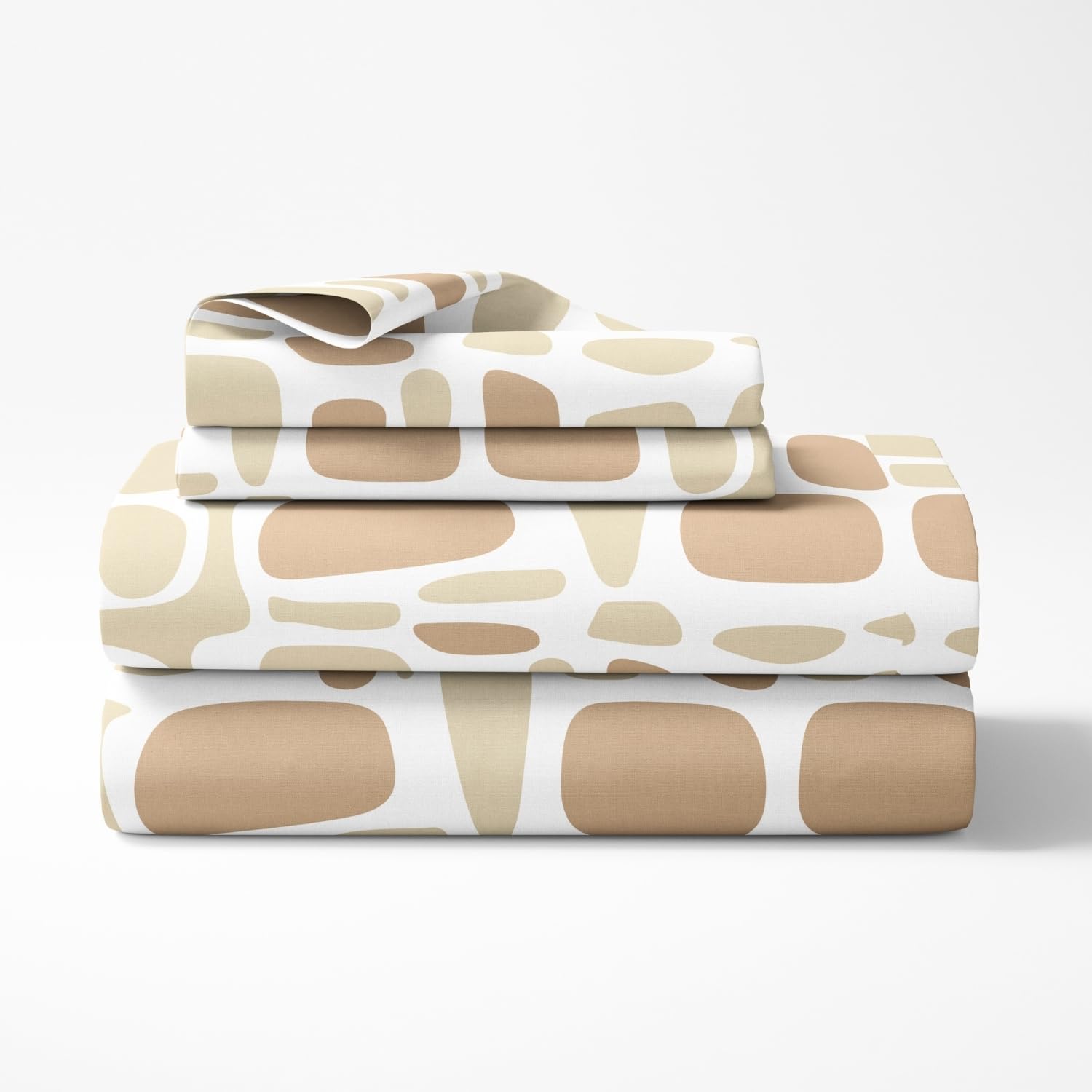 King Size Pure Cotton Floral Sheet With 2 Pillow Covers | 108 X 108 Inches, White & Brown | Perfect For Gifting On Weddings, Housewarmings, Or Anniversaries