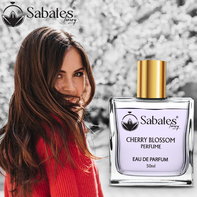 Sabates Cherry Blossom Eau De Parfum 50ml 1.6 Fl.oz. | Women’s Premium Perfume | Long Lasting, Floral, Fruity, Musk