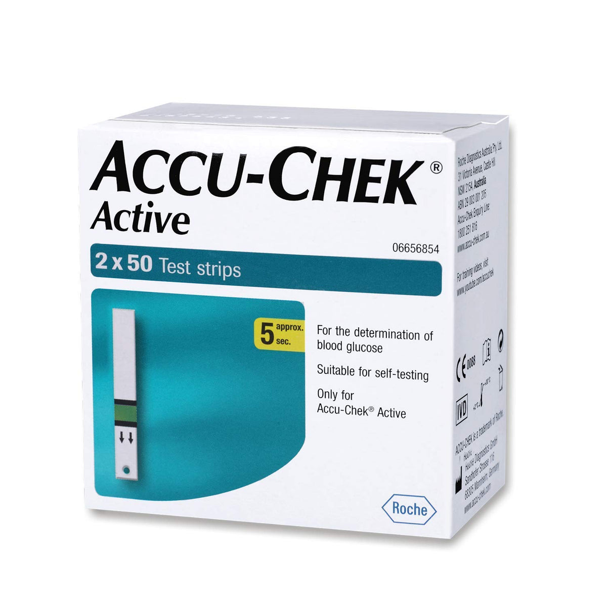 Accu-Chek Active Test Strips - Pack Of 100 Strips | For Use With Accu-Chek Active Glucometer