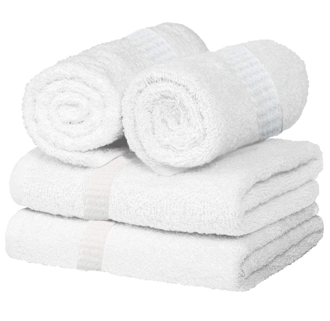 Ayus 100% Cotton Large Bath Towel 1600 Gsm | Ultra Soft Super Absorbent Towel (White) - Set Of 4