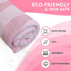 Enrich Homes Bath Towels 550 Gsm | For Women Large Size Absorbent Microfiber Bath Towel 2x Softer Than Cotton Towels (Pink)