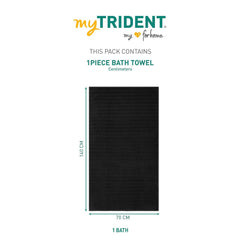Mytrident Quick Dry 100% Cotton Bath Towel 450 Gsm (Black) - 1 Pcs