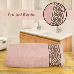 Rangoli 100% Cotton Fibre Bath Towel 600 Gsm | Highly Durable & Absorbent Towel | Skin-Friendly & Quick Drying Luxury Towels (Peach) - Pack Of 1