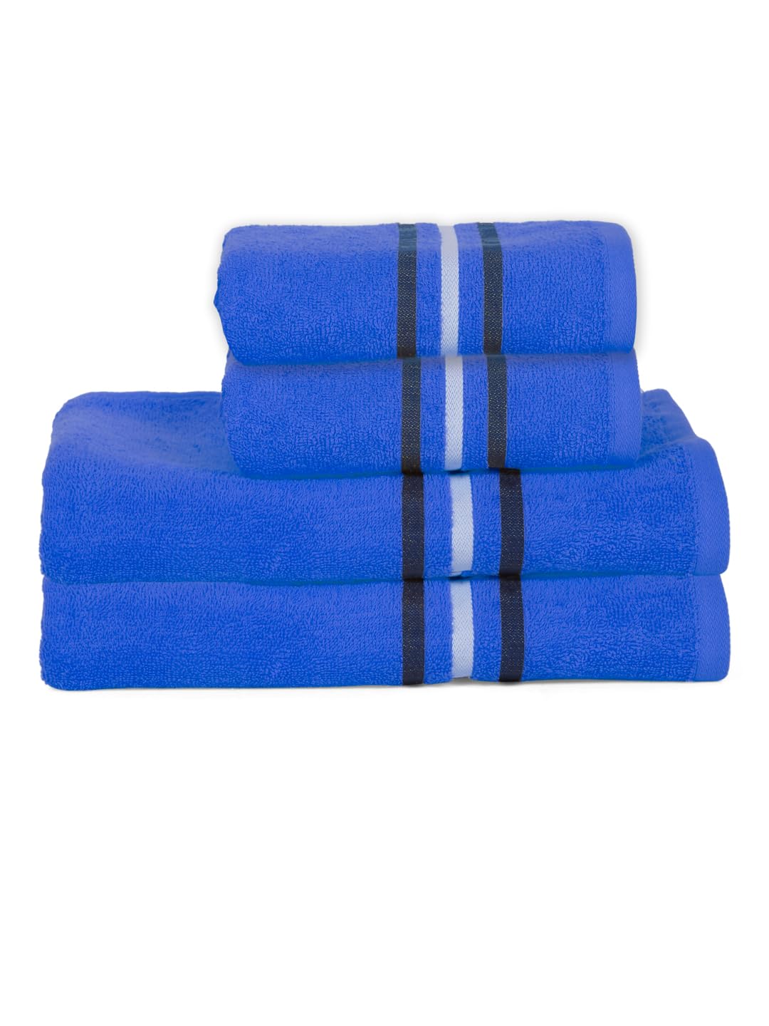 Cortina Cotton Ultra Soft 2 Bath & 2 Hand Towel 1400 Gsm (Navy Blue) - 4 Pcs