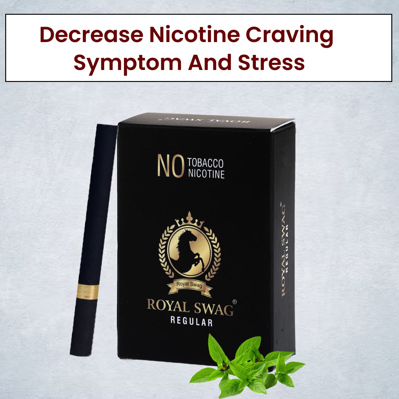 Royal Swag Ayurvedic & Herbal Smokes Cigarettes - Tobacco & Nicotine Free (Regular Flavored Pack Of 10 Smoke, Shot -1)