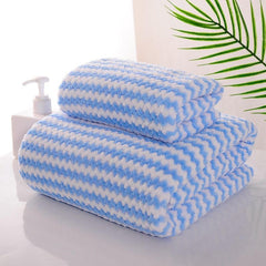 Homecloud Ultra Soft 1 Bath + 1 Face Towel 700 Gsm | 3x Softer Than Cotton Towels Highly Absorbent & Ultra Fast Dry Towel | Set Of 2 (V Zack Sky Blue)