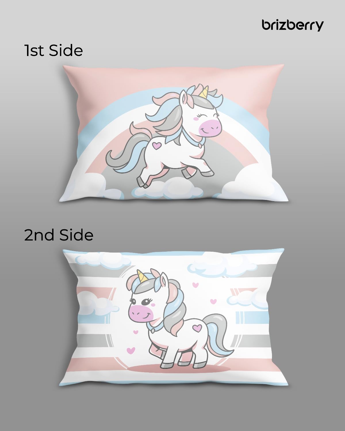 Kids Pillow Cushion With Super Soft Fabric, Animal & Cartoon Prints - 12x18 Inches | Dual Sided Design, Durable & Easy Care | Large & Versatile, Multi-Purpose, Made In India - Design 19