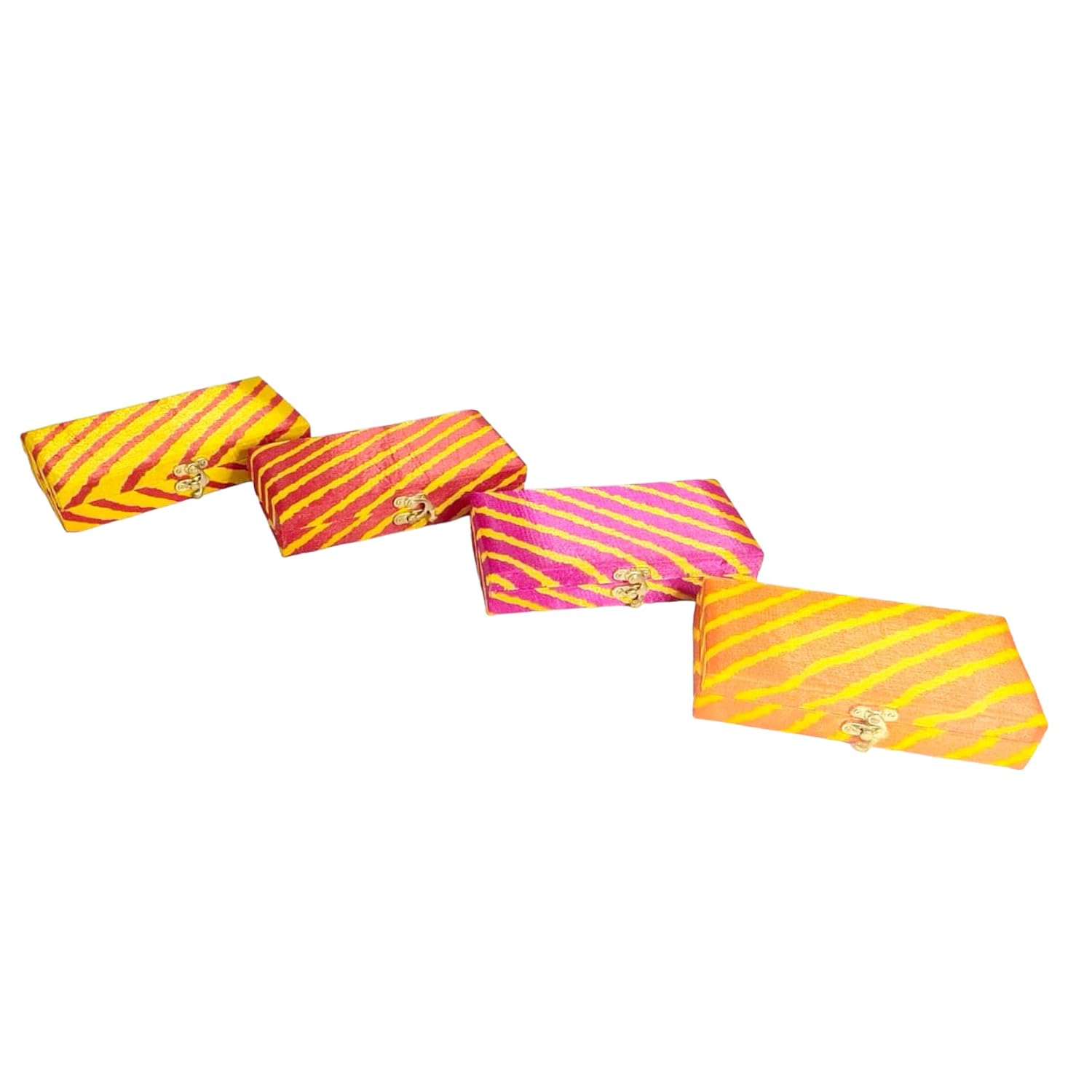 Leheriya Print Cash Box, Shagun Box, Gift Box, Gaddi Box, Jewellery Box, Shagun Envelope Wedding Gift, Colour - Mixed, Special Feature - Portable, Pack Of 3