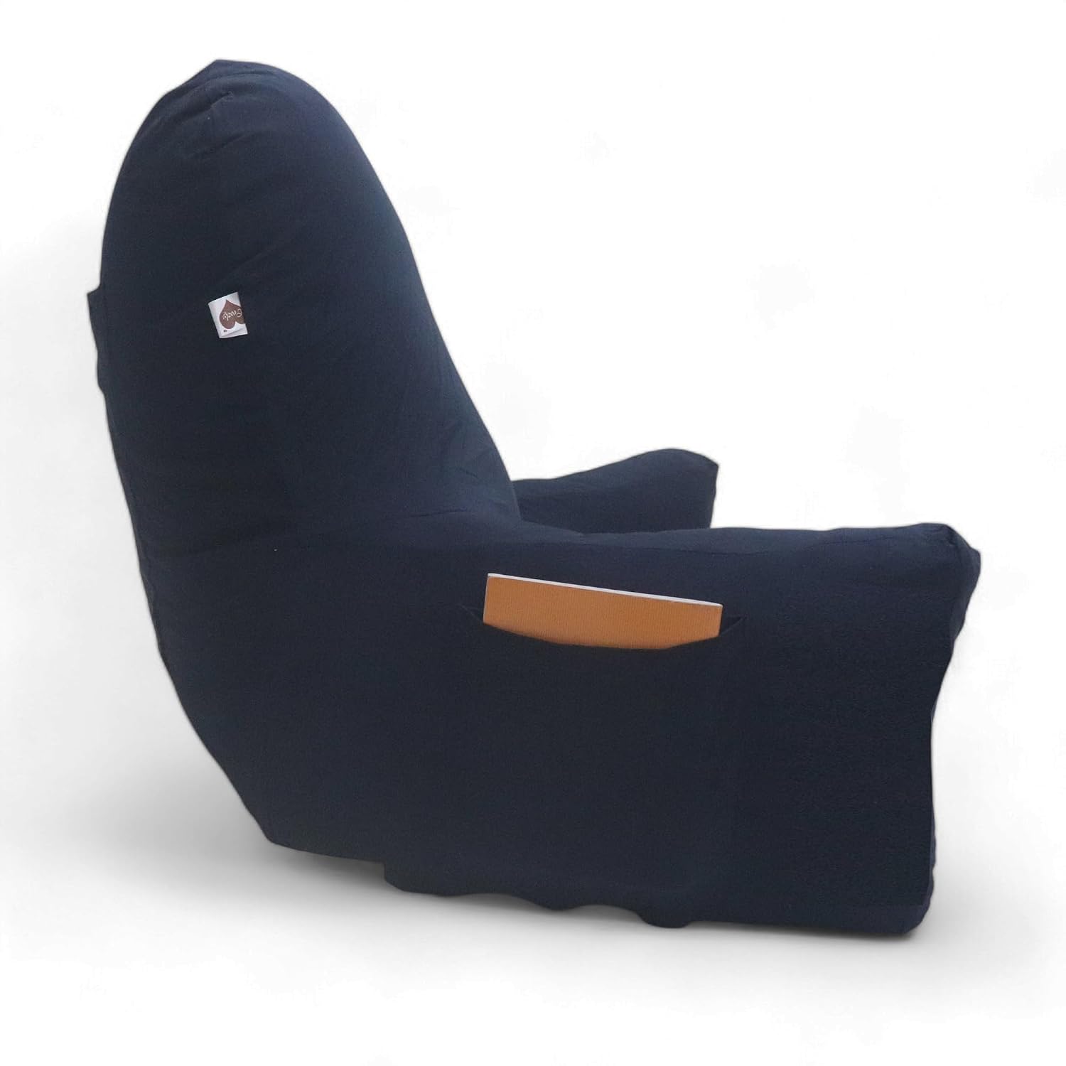 Backrest & Reading Pillow, Bed Support Pillow With High Armrests, Navy Blue - X Large Size | 100% Cotton Removable Cover | For Back & Shoulder Support, Comfortable Pillow - Pack Of 1