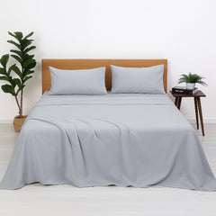 Microfiber Double Bedsheets With 2 Pillow Cover - 90 X 100 Inches, Light Grey | Good Or Home, Hotel, Villa, Resort & Guest House | Wrinkle Free Luxury