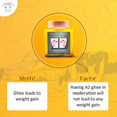 Organic A2 Kangeyam Cow Ghee By A' Couper Le Souffle | Traditional Bilona Method Natural & Healthy Pure Desi Ghee For Bones Health | 1 Litre (500ml * 2) 33.8 Ounce | Jar Pack