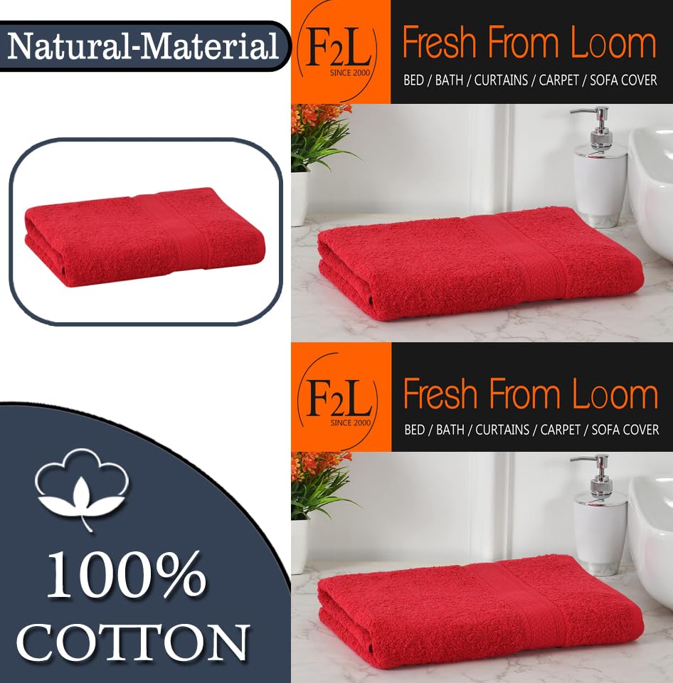 Fresh From Loom Luxury Edition Egyptian 100% Pure Cotton Bath Towel 600 Gsm | High Water Heavy Soft Dual Stitched Bath Towel (Spanish Red)