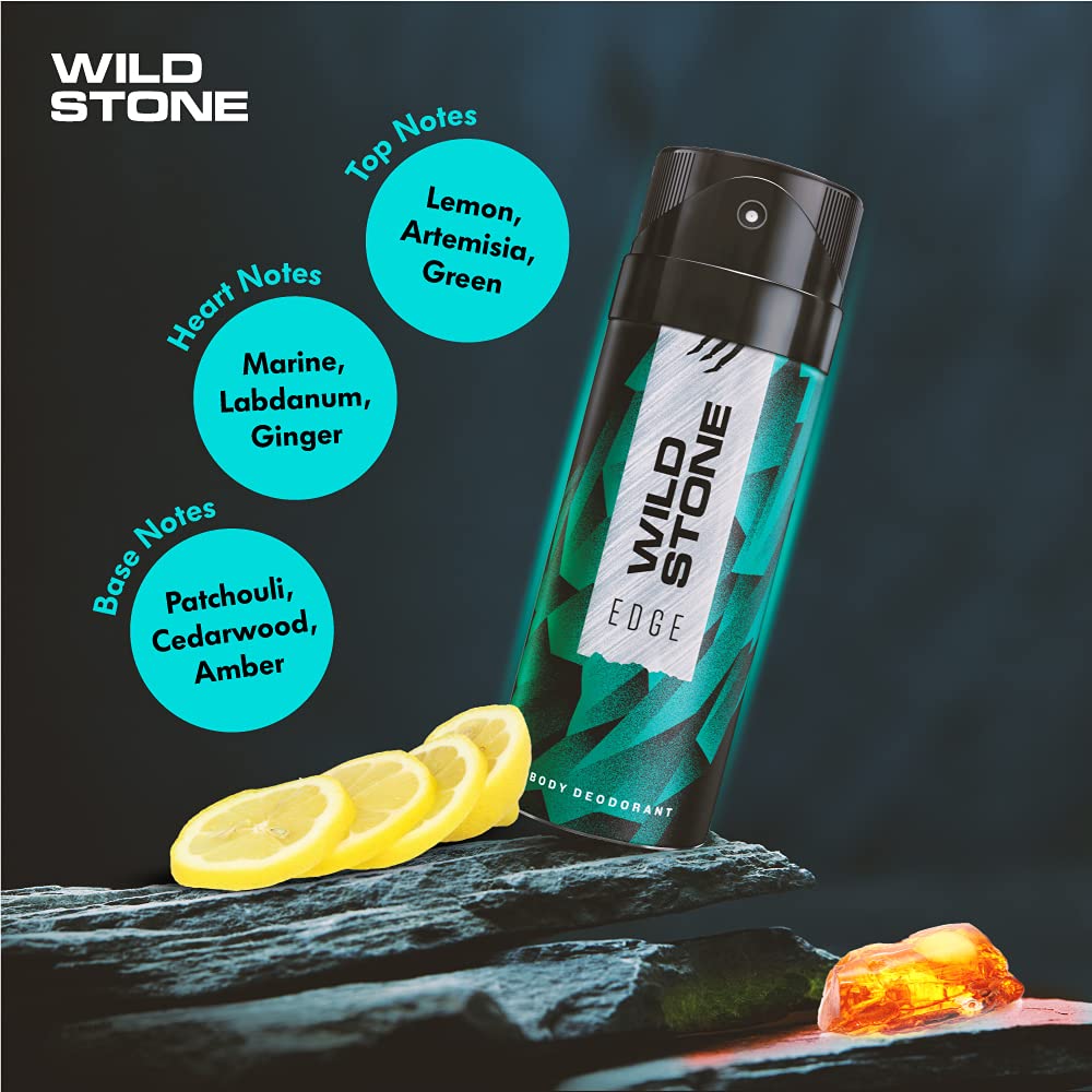 Wild Stone Edge Deodorants Men Body Spray 300ml 10.1 Fl.oz | Perfect Gift Set For Special One | Pack Of 2